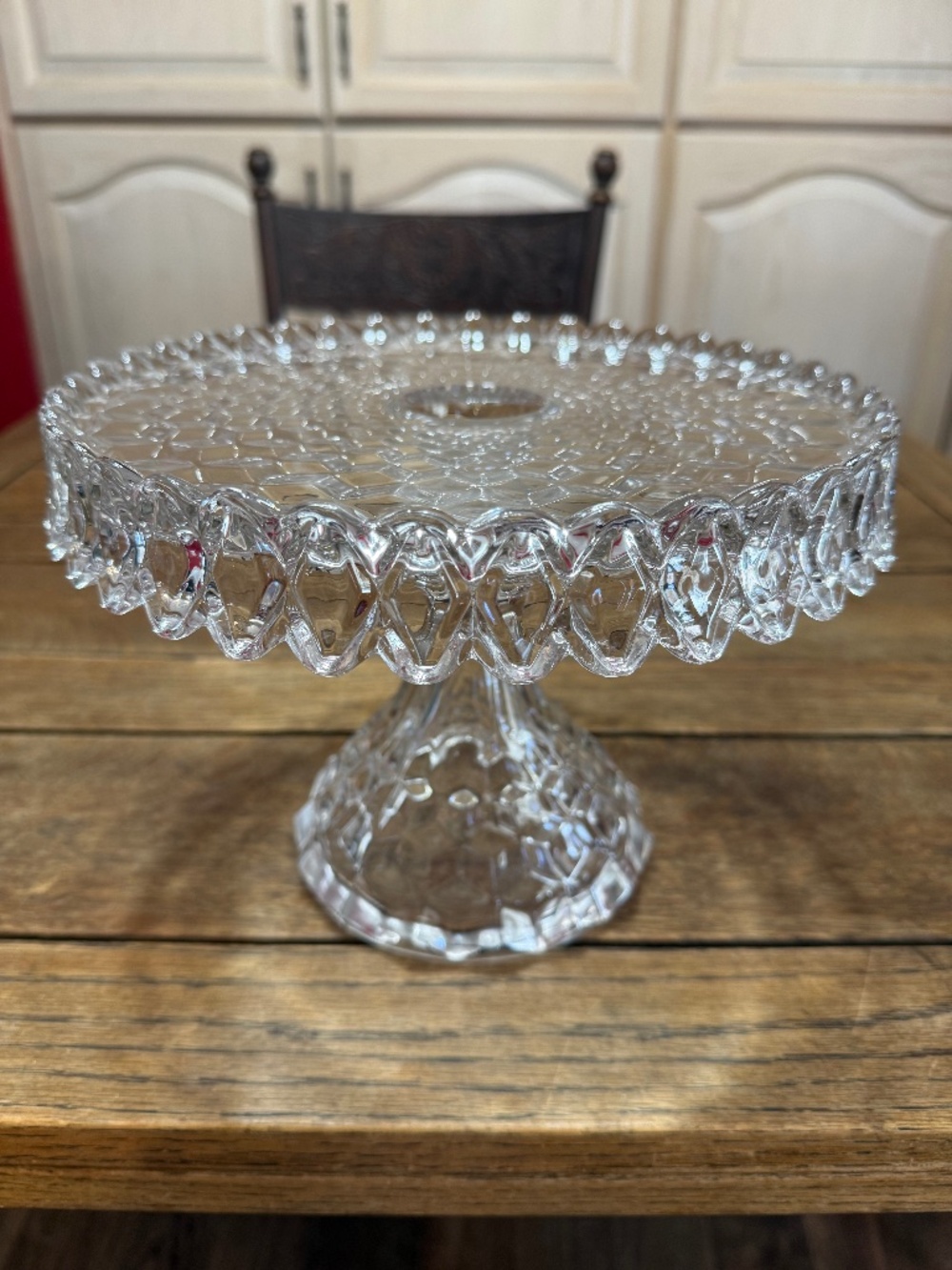 Vintage Fostoria  American clear cake plate